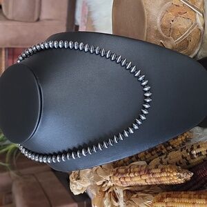 Stunning NWOT Native American Handmade Sterling Navajo 6mm Pearl Necklace 🩶🎁❤️